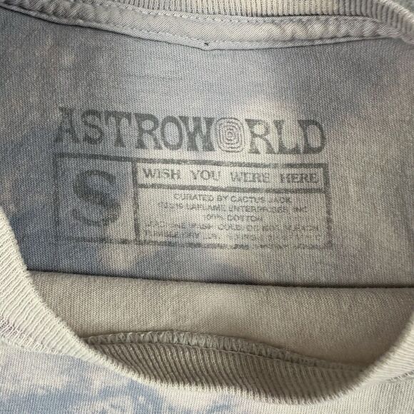 Astroworld Tour Shirt Men’s Small Blue Tie Died Travis Scott Wish You Were Here‎ - Picture 10 of 16